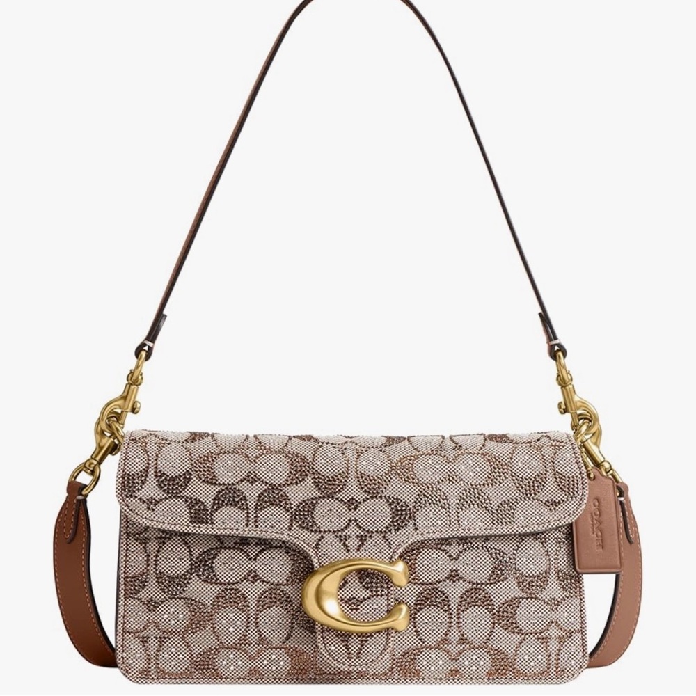 Coach tabby crystal Brown Signature Shoulder Bag